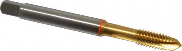 Guhring - 3/8-16 UNC, 3 Flute, TiN Finish, Powdered Metal Spiral Point Tap - Plug Chamfer, Right Hand Thread, 3-15/16" OAL, 3/4" Thread Length, 0.381" Shank Diam, 2B Class of Fit, Series 3992 - Exact Tooling