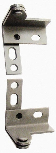 Stanley - 2-1/2" Long x 7/8" Wide x 11/84" Thick, Satin Chrome Finish Steel, Wardrobe Pivot Hinge - 1/4" Pin Diam, 5 Holes, 1-1/8 Min Door Thickness, 75 Lb Capacity, 3" Leaf Height - Exact Tooling