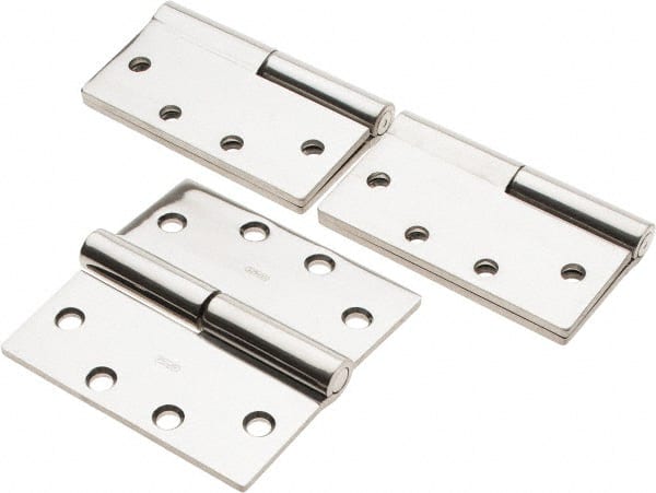 Stanley - 4-1/2" Long x 4-1/2" Wide 304 Stainless Steel Full Mortise Commercial Hinge - Exact Tooling