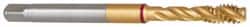 Guhring - M12x1.75 Metric Coarse 3 Flute 6H Modified Bottoming Spiral Flute Tap - Powdered Metal, TiN Finish, 110mm OAL, Right Hand Flute, Right Hand Thread, Series 4120 - Exact Tooling