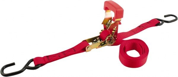 Erickson Manufacturing - 15' Long x 1" Wide, 2,000 Lb Basket Capacity, Polyester Web Sling - Red - Exact Tooling