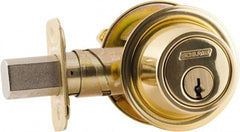 Schlage - 1-3/8 to 1-3/4" Door Thickness, Bright Brass Finish, Single Cylinder Deadbolt with Thumb Turn - Exact Tooling
