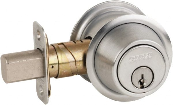 Schlage - 1-3/8 to 1-3/4" Door Thickness, Satin Chrome Finish, Double Cylinder Deadbolt - Exact Tooling