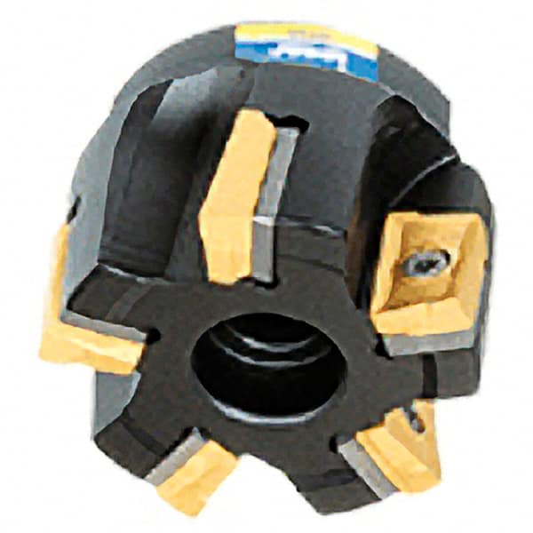 Iscar - 7 Inserts, 63mm Cut Diam, 25.4mm Arbor Diam, 12.5mm Max Depth of Cut, Indexable Square-Shoulder Face Mill - 0/90° Lead Angle, 50mm High, 3M AXKT 1304 Insert Compatibility, Series Mill2000 - Exact Tooling