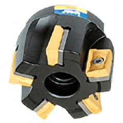 Iscar - 7 Inserts, 63mm Cut Diam, 25.4mm Arbor Diam, 12.5mm Max Depth of Cut, Indexable Square-Shoulder Face Mill - 0/90° Lead Angle, 50mm High, 3M AXKT 1304 Insert Compatibility, Series Mill2000 - Exact Tooling