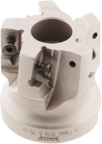 Iscar - 5 Inserts, 1-1/2" Cut Diam, 3/4" Arbor Diam, 1/2" Max Depth of Cut, Indexable Square-Shoulder Face Mill - 0/90° Lead Angle, 1-1/2" High, 3M AXKT 1304 Insert Compatibility, Series Mill2000 - Exact Tooling