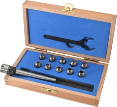 ETM - 1/2 Inch Shank Diameter, Straight Shank, ER Collet Chuck Set - 0.022 to 0.396 Inch Collet Chuck Capacity - Exact Tooling
