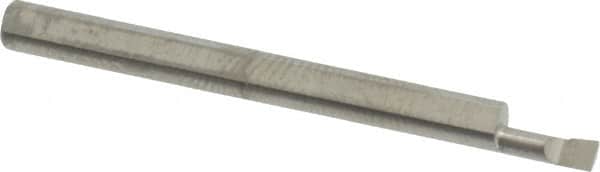 Accupro - 0.08" Min Bore Diam, 0.2" Max Bore Depth, 1/8 Shank Diam, Corner Radius Boring Bar - 0.003 to 0.005" Corner Radius, Right Hand Cut, Solid Carbide, Bright Finish - Exact Tooling
