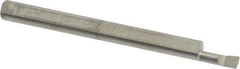 Accupro - 0.08" Min Bore Diam, 0.2" Max Bore Depth, 1/8 Shank Diam, Corner Radius Boring Bar - 0.003 to 0.005" Corner Radius, Right Hand Cut, Solid Carbide, Bright Finish - Exact Tooling