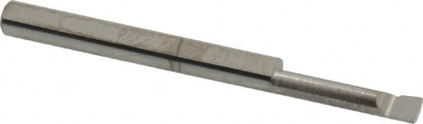 Accupro - 0.1" Min Bore Diam, 1/2" Max Bore Depth, 1/8 Shank Diam, Corner Radius Boring Bar - 0.003 to 0.005" Corner Radius, Right Hand Cut, Solid Carbide, Bright Finish - Exact Tooling