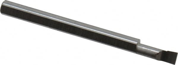 Accupro - 0.11" Min Bore Diam, 0.3" Max Bore Depth, 1/8 Shank Diam, Corner Radius Boring Bar - 0.003 to 0.005" Corner Radius, Right Hand Cut, Solid Carbide, Bright Finish - Exact Tooling