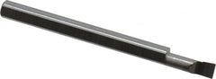 Accupro - 0.11" Min Bore Diam, 0.3" Max Bore Depth, 1/8 Shank Diam, Corner Radius Boring Bar - 0.003 to 0.005" Corner Radius, Right Hand Cut, Solid Carbide, Bright Finish - Exact Tooling