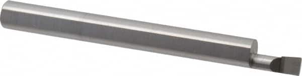 Accupro - 0.12" Min Bore Diam, 1/4" Max Bore Depth, 3/16 Shank Diam, Corner Radius Boring Bar - 0.005 to 0.008" Corner Radius, Right Hand Cut, Solid Carbide, Bright Finish - Exact Tooling