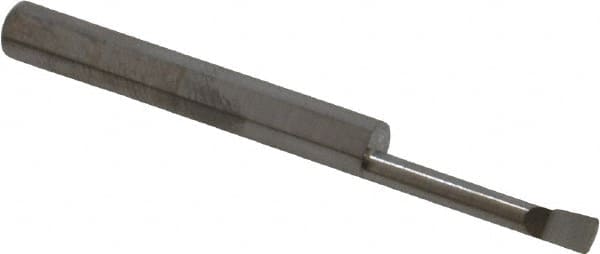 Accupro - 0.12" Min Bore Diam, 0.7" Max Bore Depth, 3/16 Shank Diam, Corner Radius Boring Bar - 0.005 to 0.008" Corner Radius, Right Hand Cut, Solid Carbide, Bright Finish - Exact Tooling
