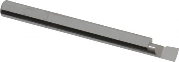 Accupro - 0.16" Min Bore Diam, 1/4" Max Bore Depth, 3/16 Shank Diam, Corner Radius Boring Bar - 0.005 to 0.008" Corner Radius, Right Hand Cut, Solid Carbide, Bright Finish - Exact Tooling