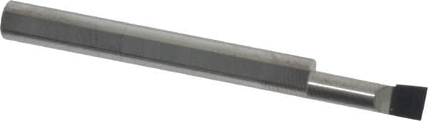 Accupro - 0.16" Min Bore Diam, 1/2" Max Bore Depth, 3/16 Shank Diam, Corner Radius Boring Bar - 0.005 to 0.008" Corner Radius, Right Hand Cut, Solid Carbide, Bright Finish - Exact Tooling
