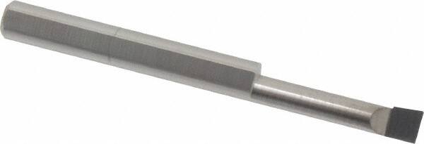 Accupro - 0.16" Min Bore Diam, 3/4" Max Bore Depth, 3/16 Shank Diam, Corner Radius Boring Bar - 0.005 to 0.008" Corner Radius, Right Hand Cut, Solid Carbide, Bright Finish - Exact Tooling