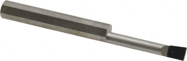 Accupro - 0.18" Min Bore Diam, 1" Max Bore Depth, 1/4 Shank Diam, Corner Radius Boring Bar - 0.005 to 0.008" Corner Radius, Right Hand Cut, Solid Carbide, Bright Finish - Exact Tooling