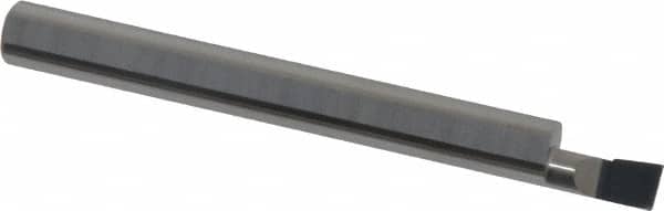 Accupro - 0.18" Min Bore Diam, 0.35" Max Bore Depth, 1/4 Shank Diam, Corner Radius Boring Bar - 0.005 to 0.008" Corner Radius, Right Hand Cut, Solid Carbide, Bright Finish - Exact Tooling
