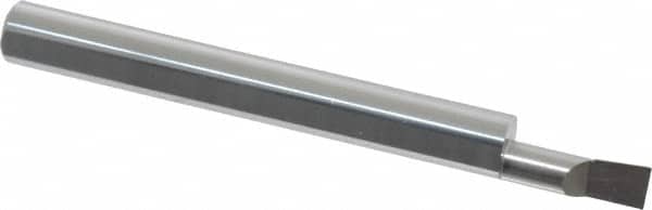 Accupro - 0.18" Min Bore Diam, 1/2" Max Bore Depth, 1/4 Shank Diam, Corner Radius Boring Bar - 0.005 to 0.008" Corner Radius, Right Hand Cut, Solid Carbide, Bright Finish - Exact Tooling