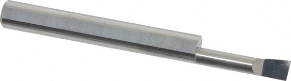 Accupro - 0.18" Min Bore Diam, 3/4" Max Bore Depth, 1/4 Shank Diam, Corner Radius Boring Bar - 0.005 to 0.008" Corner Radius, Right Hand Cut, Solid Carbide, Bright Finish - Exact Tooling