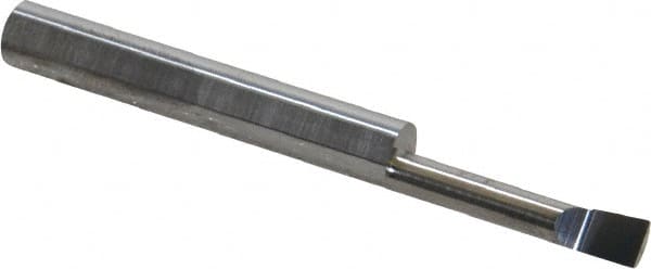 Accupro - 0.18" Min Bore Diam, 0.9" Max Bore Depth, 1/4 Shank Diam, Corner Radius Boring Bar - 0.005 to 0.008" Corner Radius, Right Hand Cut, Solid Carbide, Bright Finish - Exact Tooling