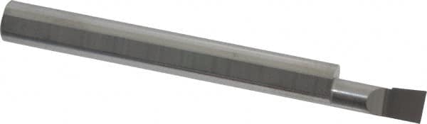 Accupro - 0.2" Min Bore Diam, 1/2" Max Bore Depth, 1/4 Shank Diam, Corner Radius Boring Bar - 0.005 to 0.008" Corner Radius, Right Hand Cut, Solid Carbide, Bright Finish - Exact Tooling