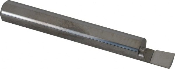 Accupro - 0.23" Min Bore Diam, 0.4" Max Bore Depth, 5/16 Shank Diam, Corner Radius Boring Bar - 0.005 to 0.008" Corner Radius, Right Hand Cut, Solid Carbide, Bright Finish - Exact Tooling