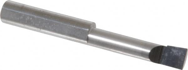 Accupro - 0.29" Min Bore Diam, 1-1/4" Max Bore Depth, 5/16 Shank Diam, Corner Radius Boring Bar - 0.005 to 0.008" Corner Radius, Right Hand Cut, Solid Carbide, Bright Finish - Exact Tooling