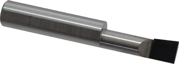 Accupro - 0.32" Min Bore Diam, 1" Max Bore Depth, 3/8 Shank Diam, Corner Radius Boring Bar - 0.005 to 0.008" Corner Radius, Right Hand Cut, Solid Carbide, Bright Finish - Exact Tooling