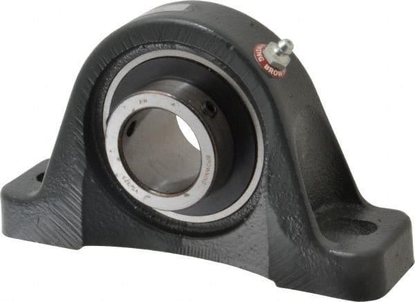 Browning - 1-7/16" ID, 7-1/4" OAL x 4-3/16" OAH Pillow Block - 4,467 Lb Static Cap, 7,340 Lb Dyn Cap, 5-17/32" Btw Mnt Hole Ctrs, 2-1/8" Base-to-Ctr Ht, Cast Iron - Exact Tooling