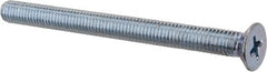Value Collection - M5x0.80 Metric Coarse, 60mm OAL Phillips Drive Machine Screw - Flat Head, Grade 4.8 Steel, Zinc-Plated Finish, Without Washer - Exact Tooling