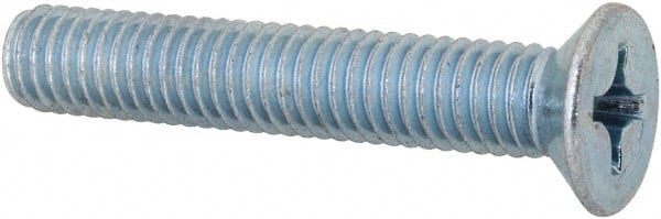 Value Collection - M6x1.00 Metric Coarse, 35mm OAL Phillips Drive Machine Screw - Flat Head, Grade 4.8 Steel, Zinc-Plated Finish, Without Washer - Exact Tooling