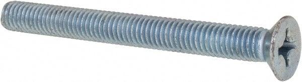 Value Collection - M6x1.00 Metric Coarse, 60mm OAL Phillips Drive Machine Screw - Flat Head, Grade 4.8 Steel, Zinc-Plated Finish, Without Washer - Exact Tooling