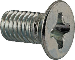 Value Collection - M8x1.25 Metric Coarse, 16mm OAL Phillips Drive Machine Screw - Flat Head, Grade 4.8 Steel, Zinc-Plated Finish, Without Washer - Exact Tooling