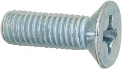 Value Collection - M8x1.25 Metric Coarse, 25mm OAL Phillips Drive Machine Screw - Flat Head, Grade 4.8 Steel, Zinc-Plated Finish, Without Washer - Exact Tooling