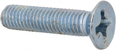 Value Collection - M8x1.25 Metric Coarse, 35mm OAL Phillips Drive Machine Screw - Flat Head, Grade 4.8 Steel, Zinc-Plated Finish, Without Washer - Exact Tooling