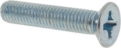 Value Collection - M8x1.25 Metric Coarse, 40mm OAL Phillips Drive Machine Screw - Flat Head, Grade 4.8 Steel, Zinc-Plated Finish, Without Washer - Exact Tooling