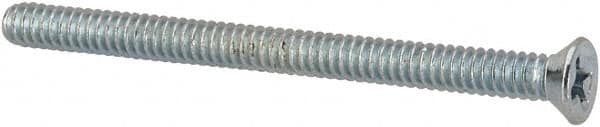 Value Collection - #4-40 UNC, 1-1/2" OAL Phillips Drive Machine Screw - Flat Head, Grade J82 Steel, Zinc-Plated Finish, Without Washer - Exact Tooling