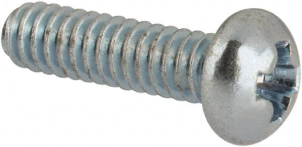 Value Collection - #2-56 UNC, 5/16" Length Under Head Phillips Drive Machine Screw - Round Head, Grade J82 Steel, Zinc-Plated Finish, Without Washer - Exact Tooling