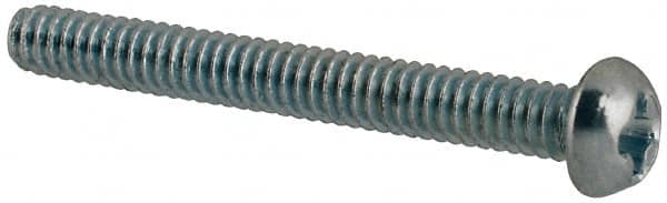 Value Collection - #2-56 UNC, 3/4" Length Under Head Phillips Drive Machine Screw - Round Head, Grade J82 Steel, Zinc-Plated Finish, Without Washer - Exact Tooling