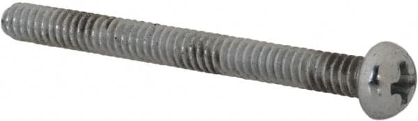 Value Collection - #4-40 UNC, 1-1/4" Length Under Head Phillips Drive Machine Screw - Round Head, Grade J82 Steel, Zinc-Plated Finish, Without Washer - Exact Tooling