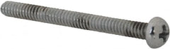 Value Collection - #4-40 UNC, 1-1/4" Length Under Head Phillips Drive Machine Screw - Round Head, Grade J82 Steel, Zinc-Plated Finish, Without Washer - Exact Tooling