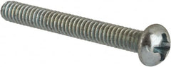 Value Collection - #5-40 UNC, 1" Length Under Head Phillips Drive Machine Screw - Round Head, Grade J82 Steel, Zinc-Plated Finish, Without Washer - Exact Tooling