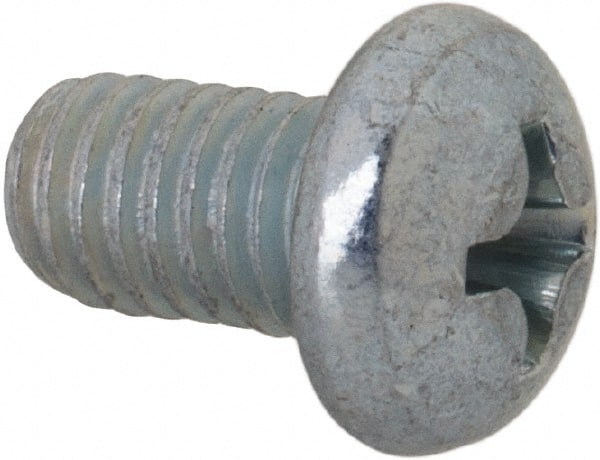Value Collection - #10-32 UNF, 5/16" Length Under Head Phillips Drive Machine Screw - Round Head, Grade J82 Steel, Zinc-Plated Finish, Without Washer - Exact Tooling