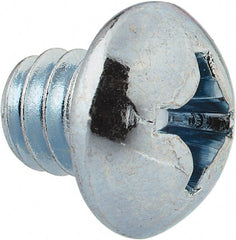 Value Collection - 1/4-20 UNC, 1/4" Length Under Head Phillips Drive Machine Screw - Round Head, Grade J82 Steel, Zinc-Plated Finish, Without Washer - Exact Tooling