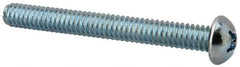 Value Collection - 1/4-20 UNC, 2-1/4" Length Under Head Phillips Drive Machine Screw - Round Head, Grade J82 Steel, Zinc-Plated Finish, Without Washer - Exact Tooling
