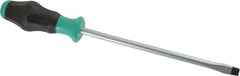 Wera - 312mm OAL Standard Slotted Screwdriver - 200mm Blade Length, Round Shank, Ergonomic Handle - Exact Tooling