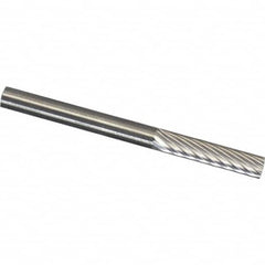 Made in USA - 5mm Cut Diam, 0.2362" Shank Diam, Cylinder Head Single Cut Burr - Carbide, 16mm LOC, 50mm OAL - Exact Tooling