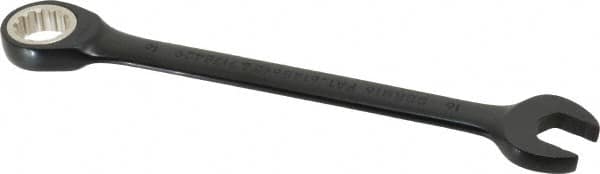 Proto - 16mm 12 Point Combination Wrench - 15° Head Angle, 8-3/16" OAL, Steel, Black Chrome Finish - Exact Tooling